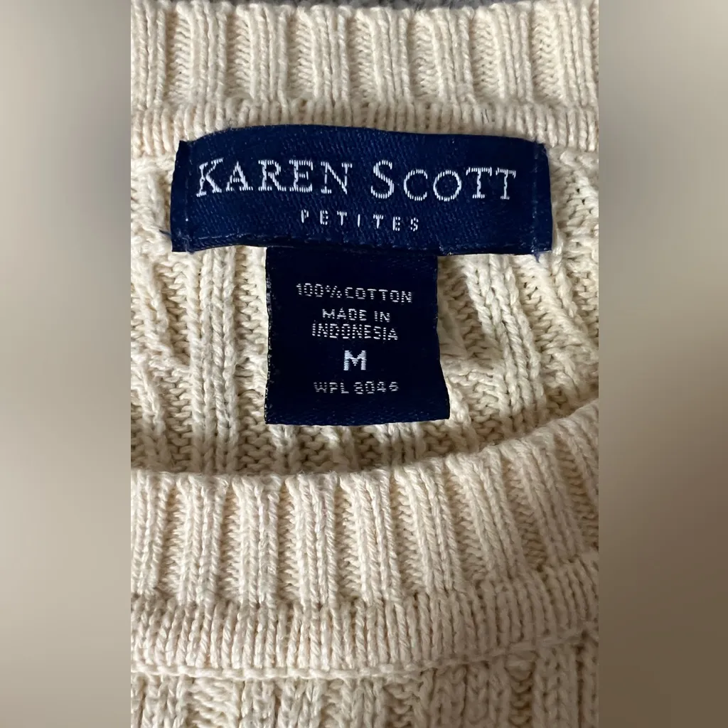 Karen Scott Ivory Knit Sweater - Image 3
