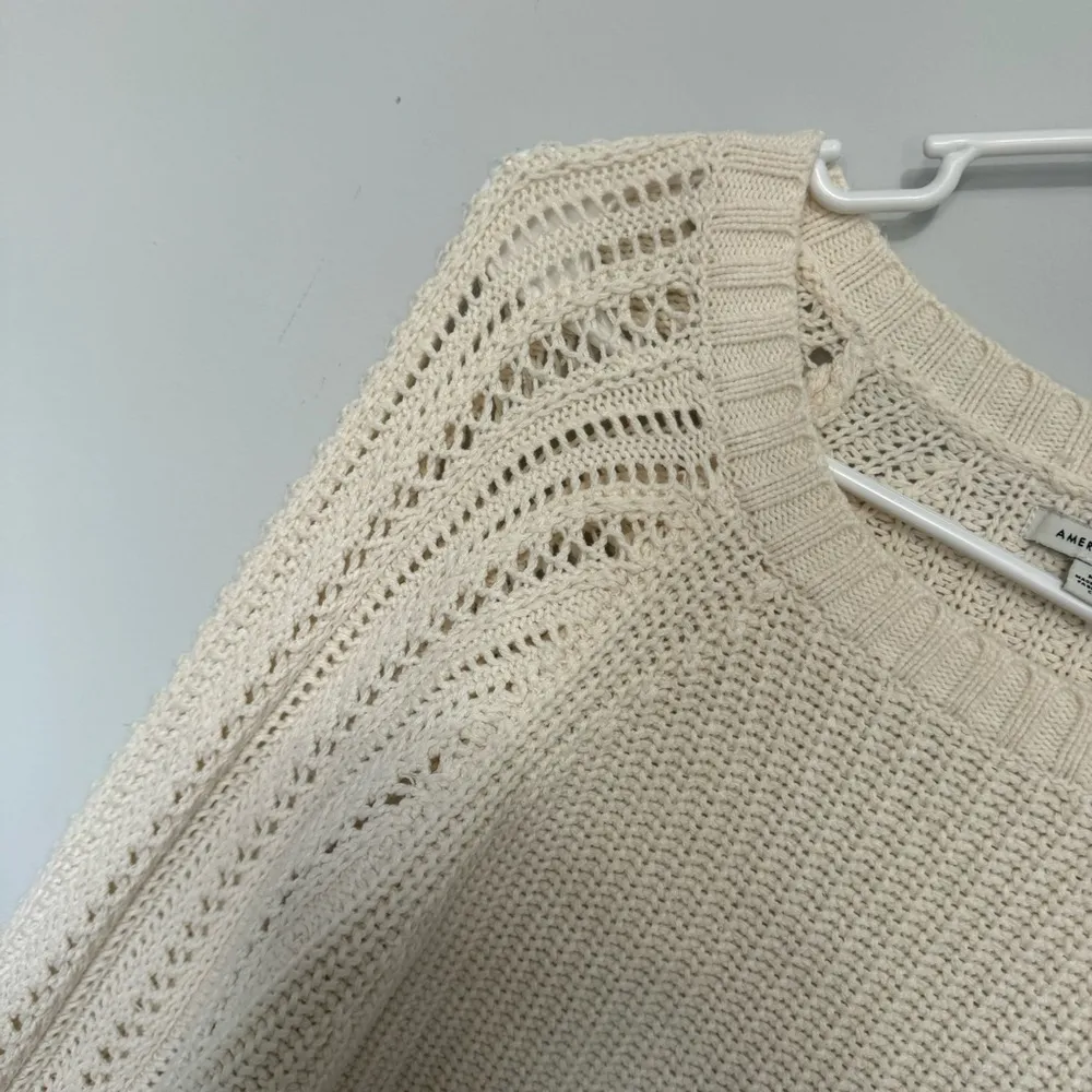 American Eagle Cream Balloon Sleeve Sweater - Image 3