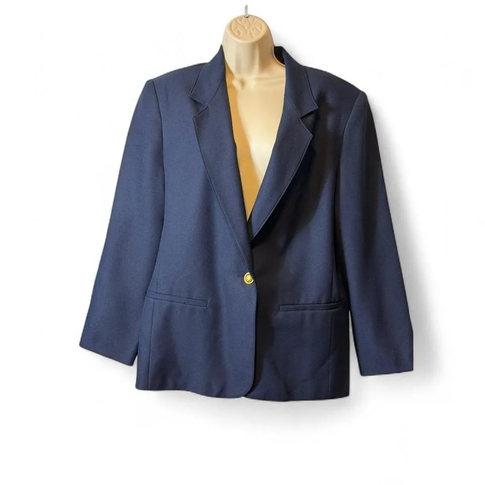 Vintage Classic Collection‎ Navy Blazer Blue Size 16P - Image 3