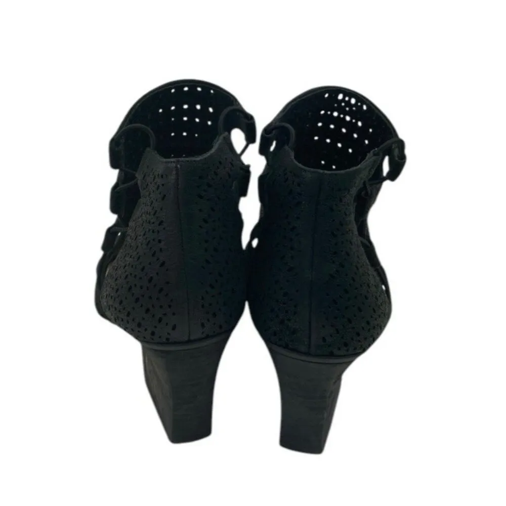 *Vince Camuto Caged Heels Womens Size 7M Black Perforated Gladiator Fairy Witchy - Image 4