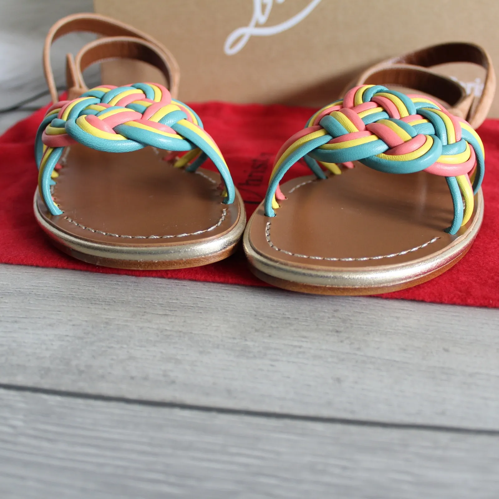 Christian Louboutin Ella Rainbow Braided Sandals - Image 8