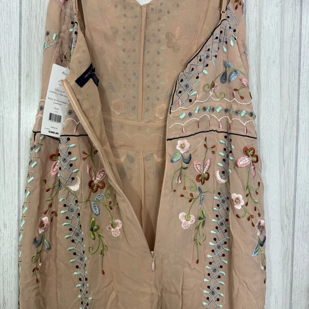 NWT French Connection Bijou Stitch Strappy Jumpsuit Chantilly Pink size 10 NEW - Image 11