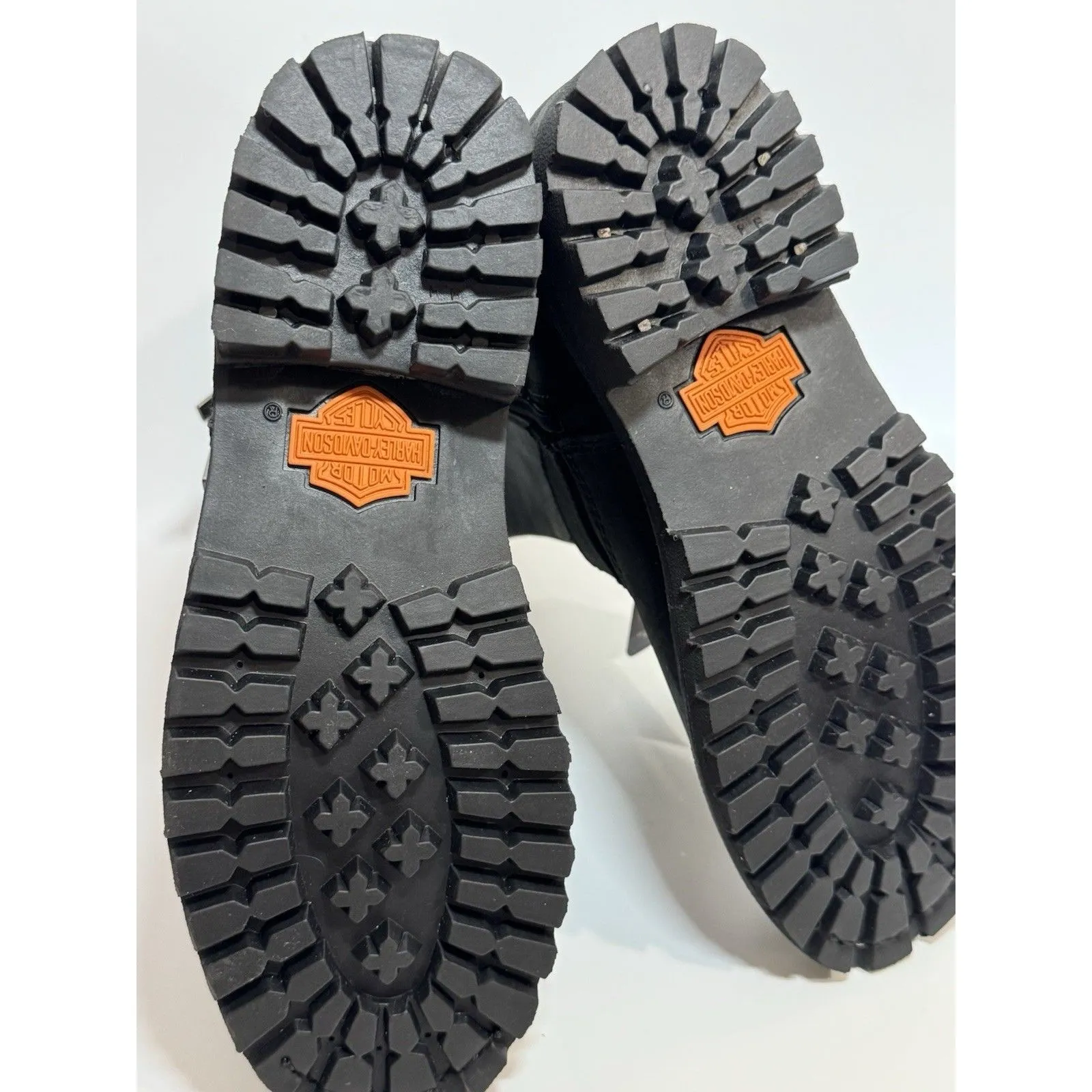 Harley davidson Motorcycle BOOTS womens black leather 6 zip pull slip ankle 8" - Image 15