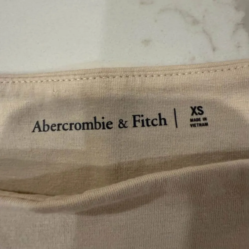 Abercrombie & Fitch High Square Neck Cami Bodysuit Women's XS Light Brown Preppy - Image 3