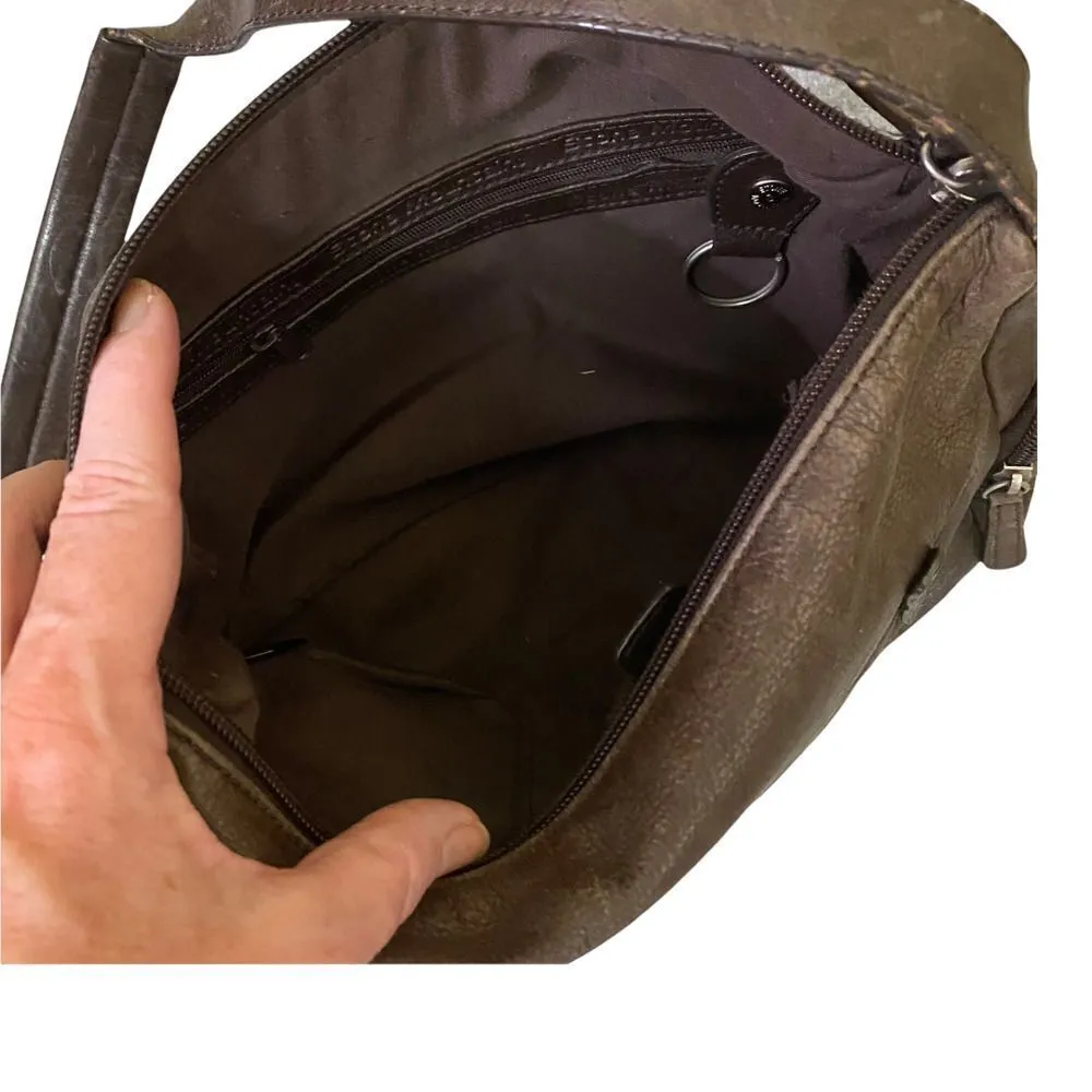 Vintage Stone Mountain Brown Leather Shoulder Bag - Image 15