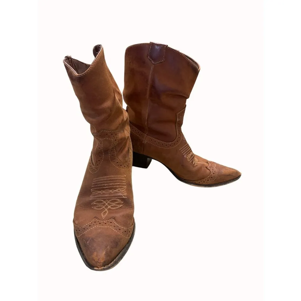 Durango women’s brown leather western ankle boots shoes size 8m SKU 5305 - Image 2