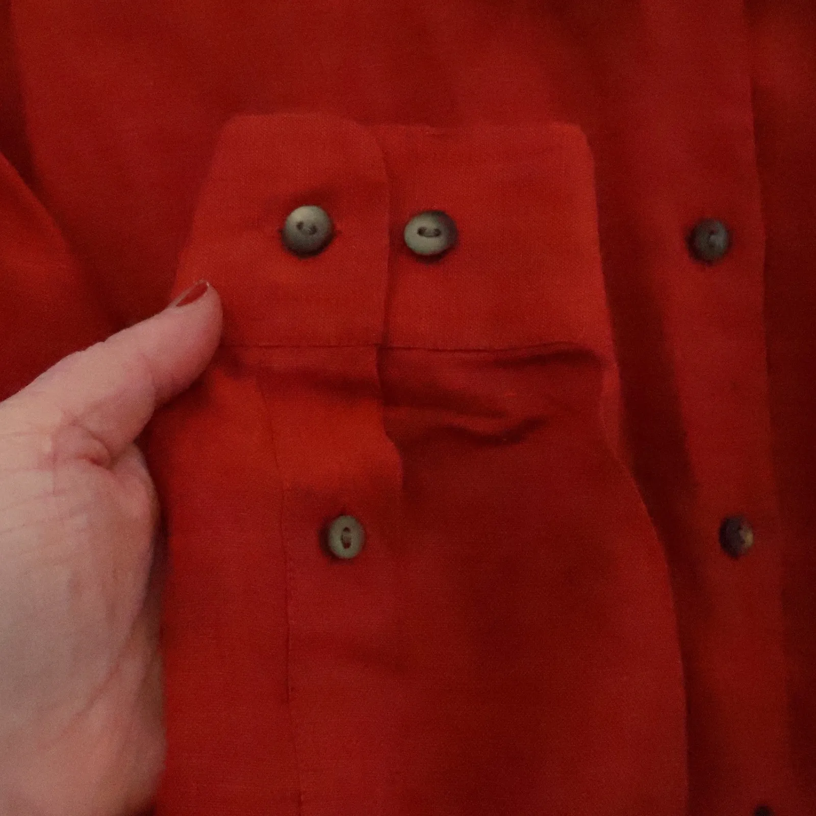 Country Road Linen Button Shirt Womens Coastal Vacation Resort Orange Size S - Image 4