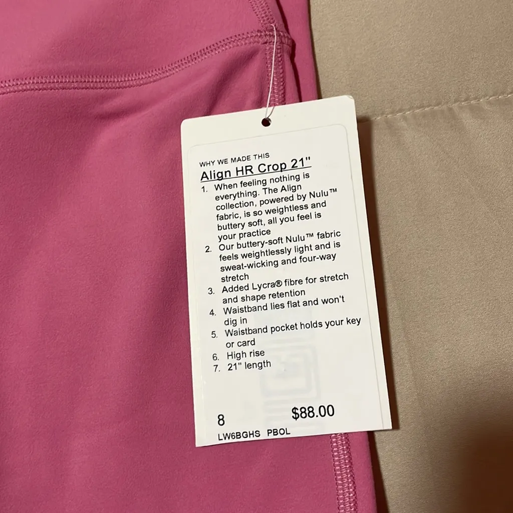 Lululemon align HR crop 21” -size 8 - Image 2