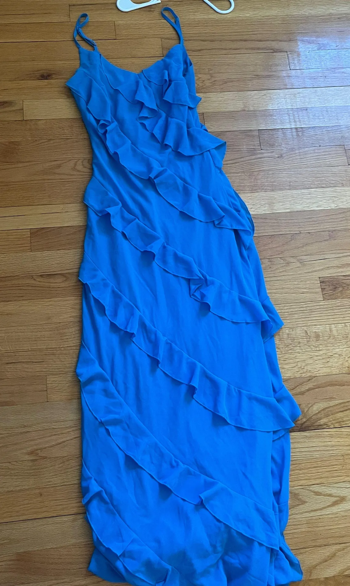 Petal and Pup Blue Ruffle Midi Dress - Image 2