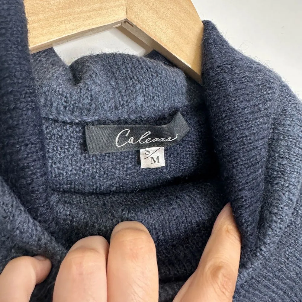 Wool Blend Women’s Blue Cowl Neck Size S/M‎ Blue - Image 3