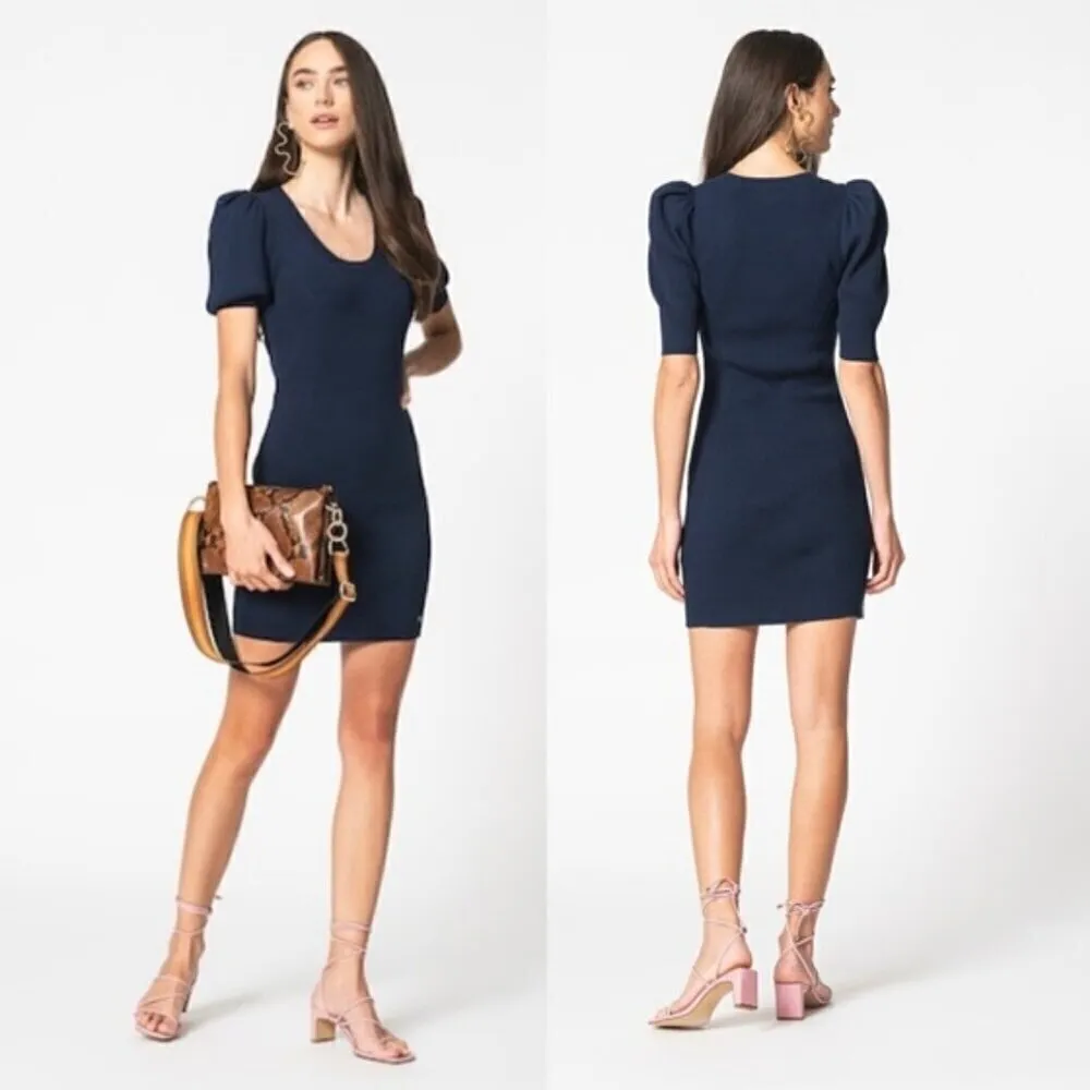 NWT Ted Baker Dollra Navy Scoopneck Ribbed Bodycon Knit Dress Size 2 - Image 2