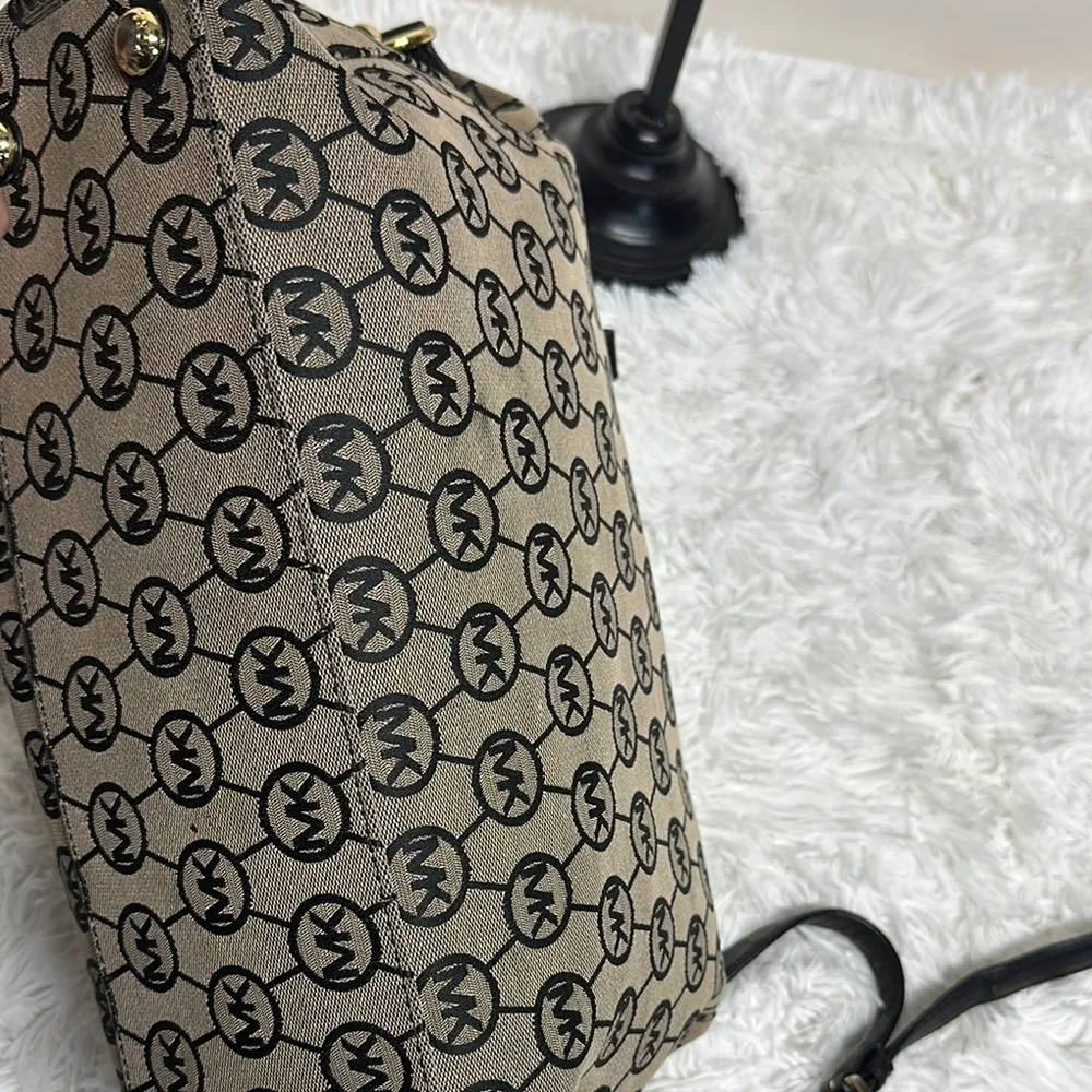 Michael Kors Black and Tan Tote Bag with Dustbag - Image 7