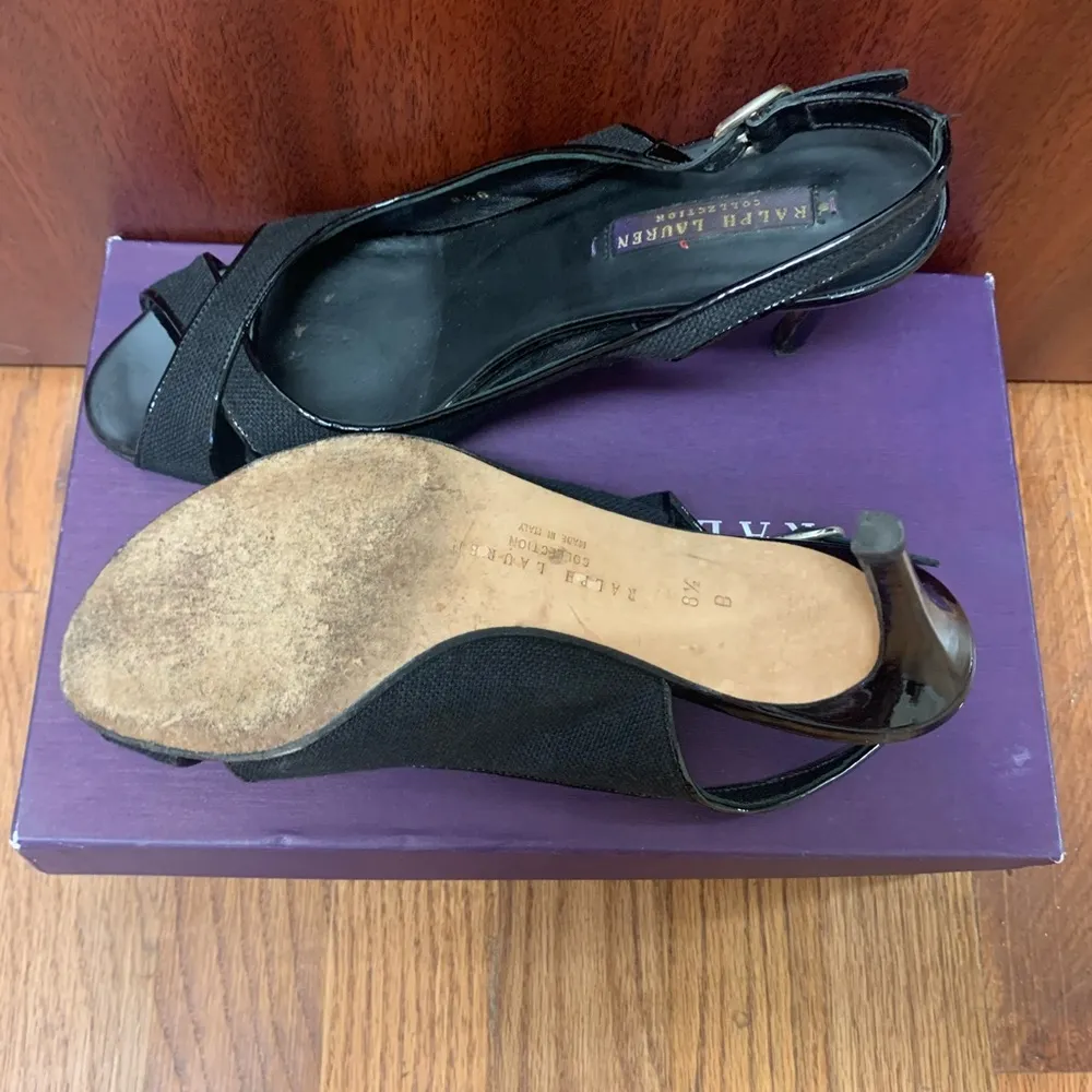 Ralph Lauren  Purple Label Black High Heels - Image 5