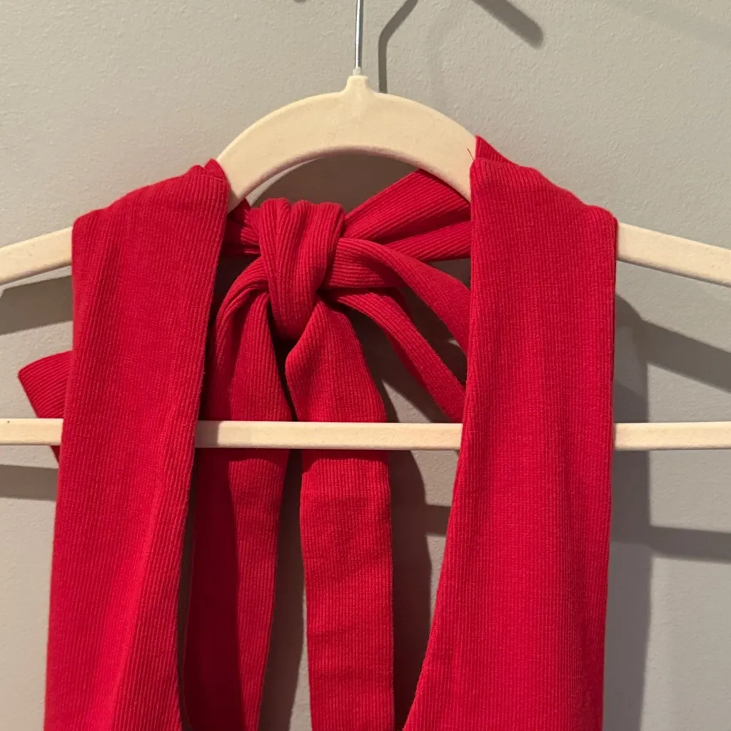 Free People Red  Halter Romper - Image 5