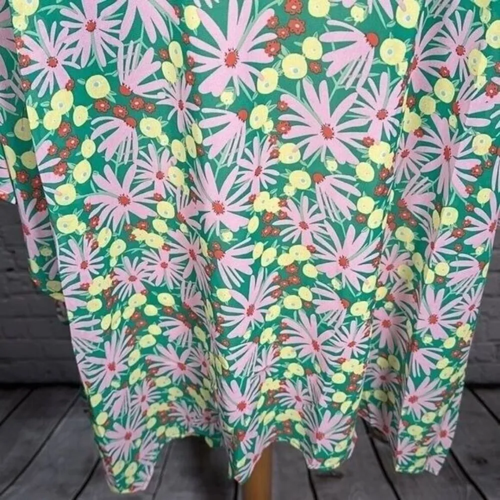 Umgee Hippie Flower Power 70s Kimono Lightweight size S/M NEW Green Pink Orange - Image 6