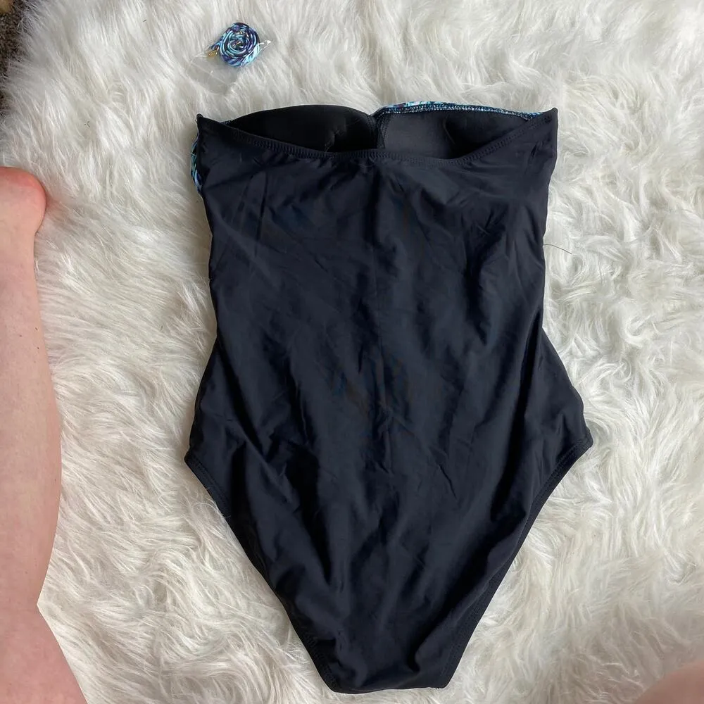 Athena Removable Strap One Piece Swimsuit Blue 6 Black - Image 6