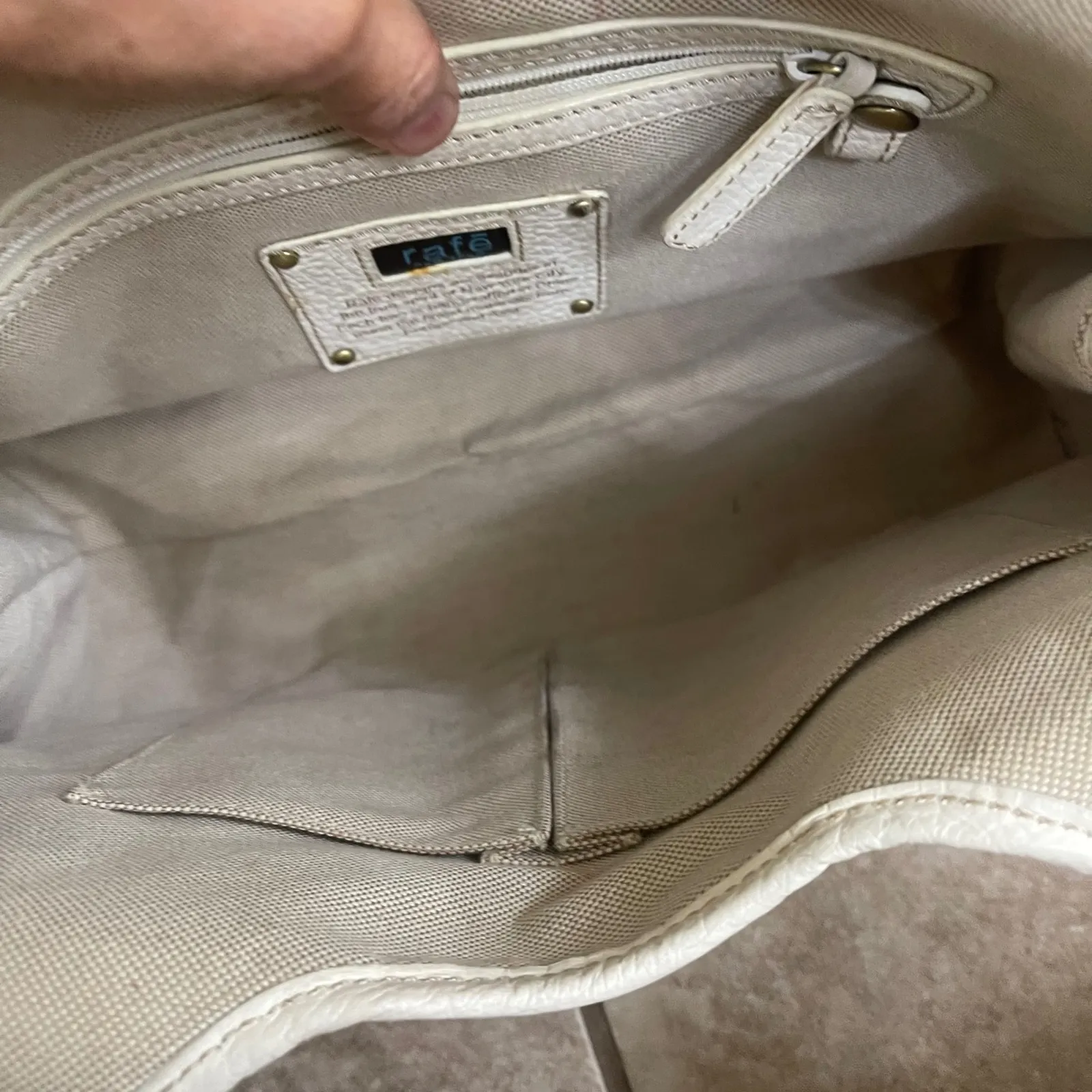 Rafe Woven Straw Hobo Bag White Leather Trim Studded Accents Cute Chic Purse Tan - Image 13