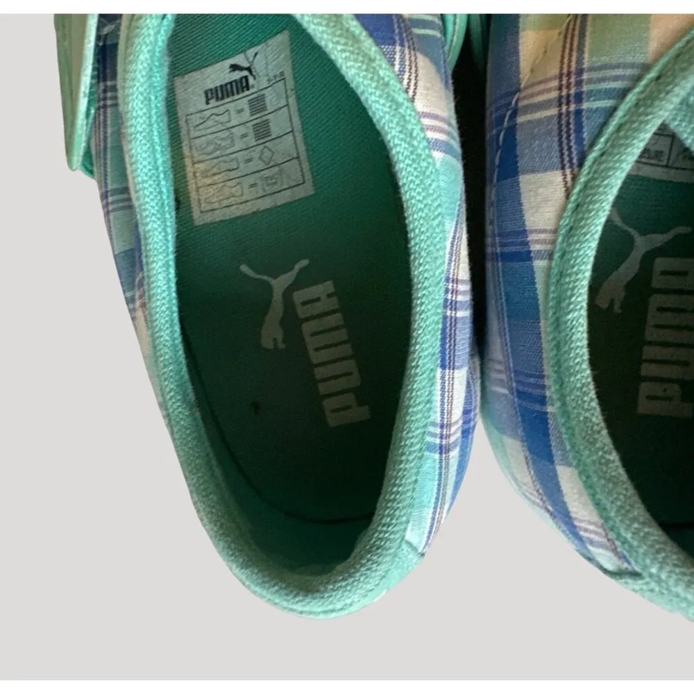 Women's Plaid Puma Slip on Sneakers Shoes, Size 6 Eur 36 Sku 2542 - Image 7