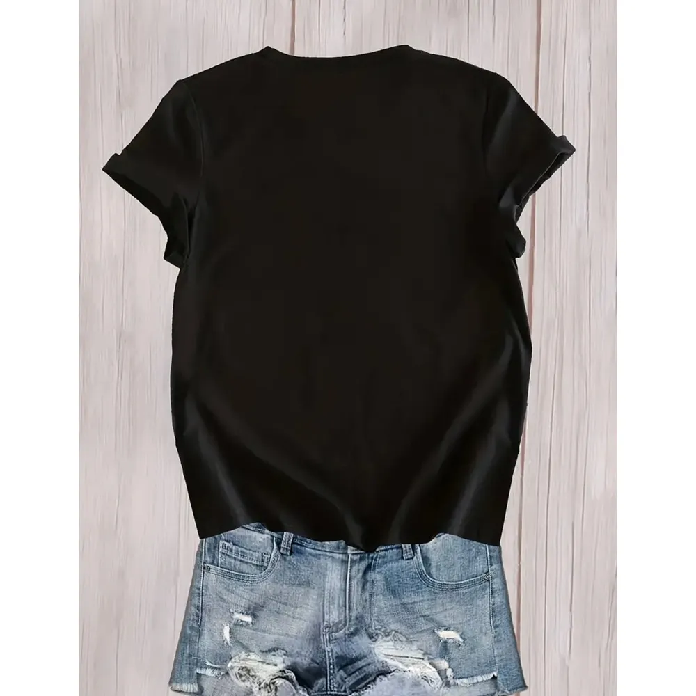 Graphic Short Sleeve Crew Neck Vote Nope Not Again Black T Shirt 8/10 - Image 3