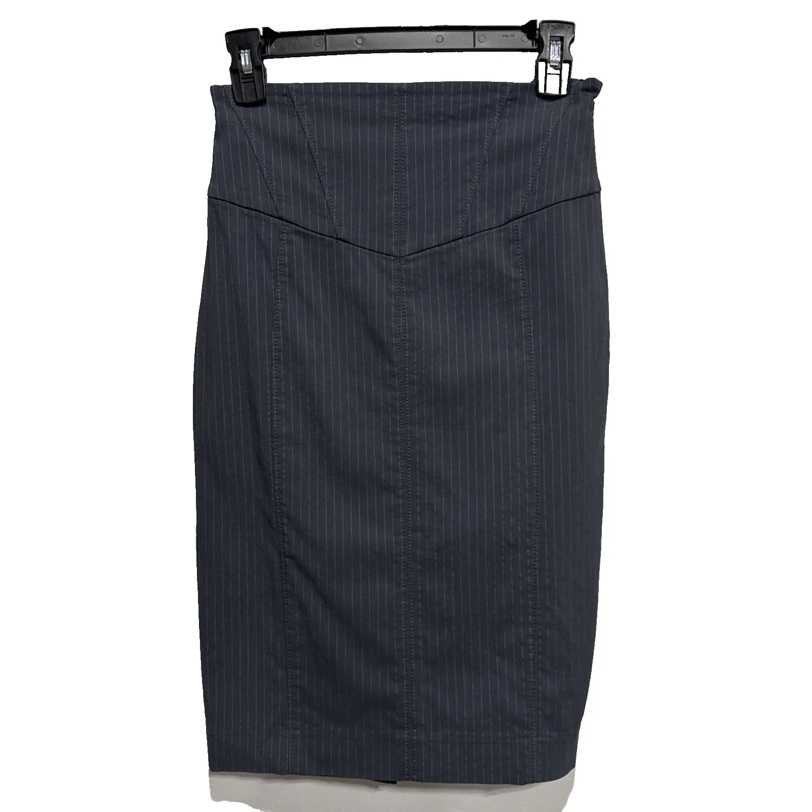 Express Design Studio Pencil Skirt Womens Sz 0 Gray Pinstripes High Rise Bodycon - Image 3