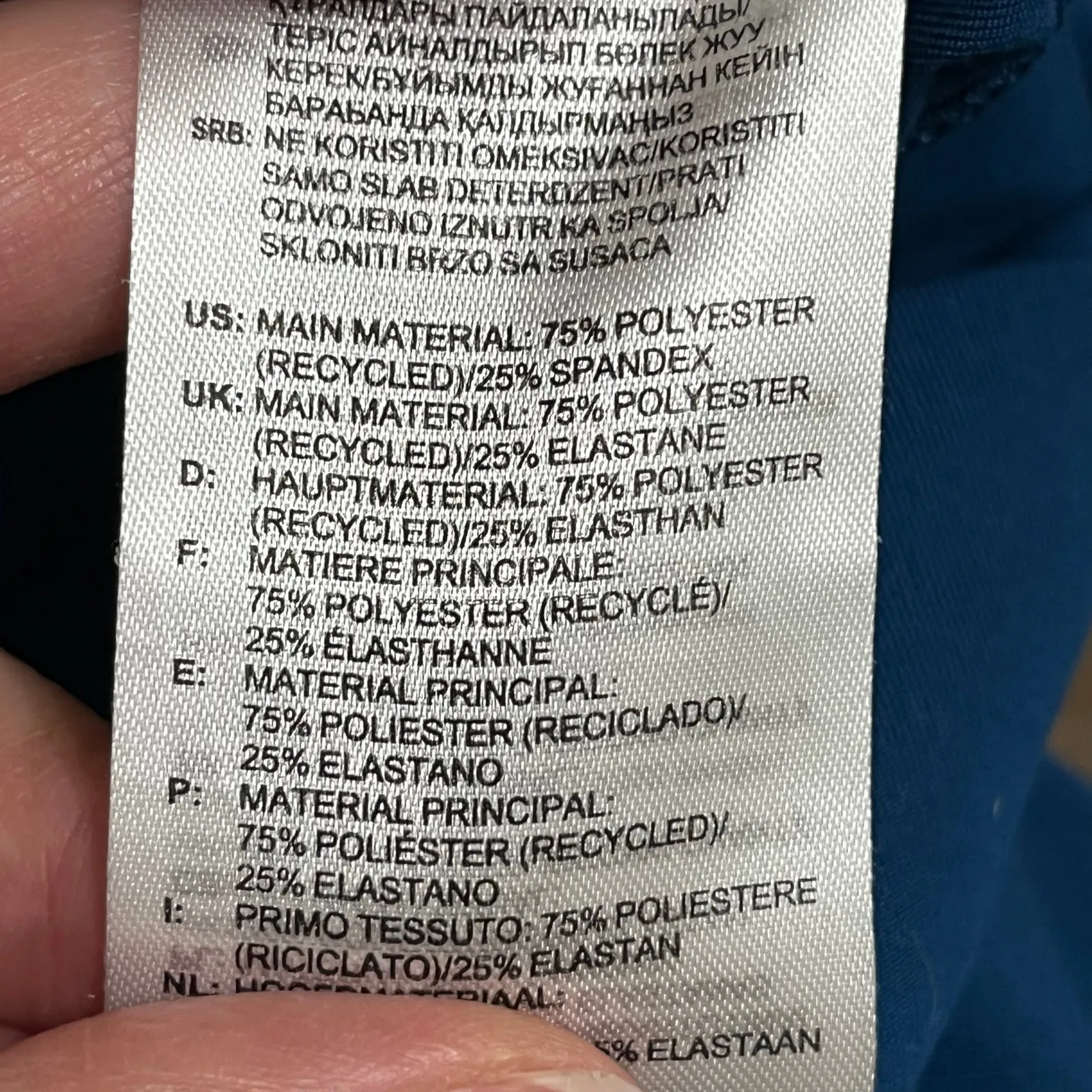 Adidas Women's 7/8 Leggings Blue Stripe High Waisted Size XS - Image 9