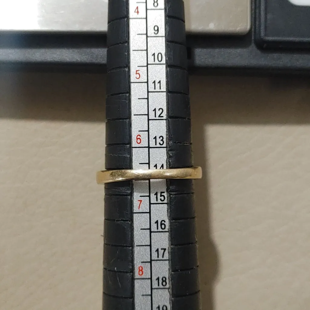 14K Yellow Gold Ring Wedding Band 585 Unisex Channel Set Round Natural Diamonds - Image 4