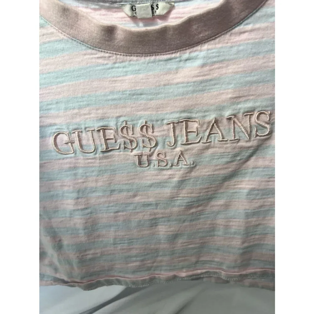 Guess x‎ A$AP Rocky Striped Pastel Crop Top - Pink/Blue - Size M - Image 5