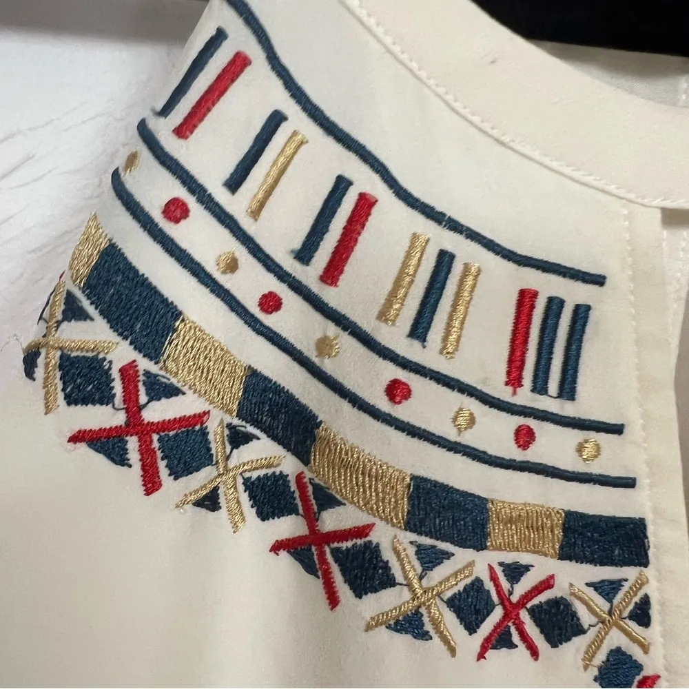 Gentle Fawn Gream Lace Embroidered Maxi Dress Womens L Boho Festival Sleeveless - Image 9