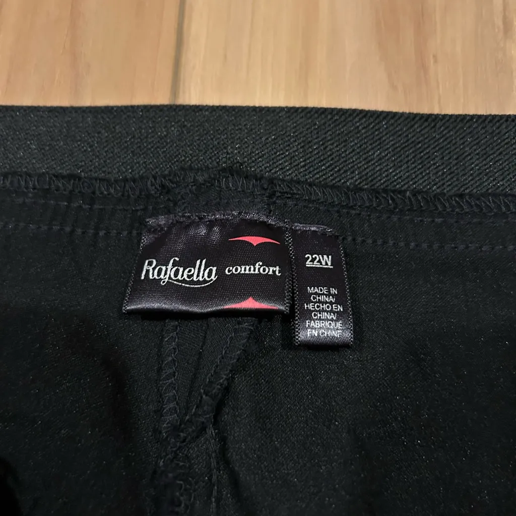 Rafaella Black Dress Pants Elastic Waist Band Size 22W - Image 3