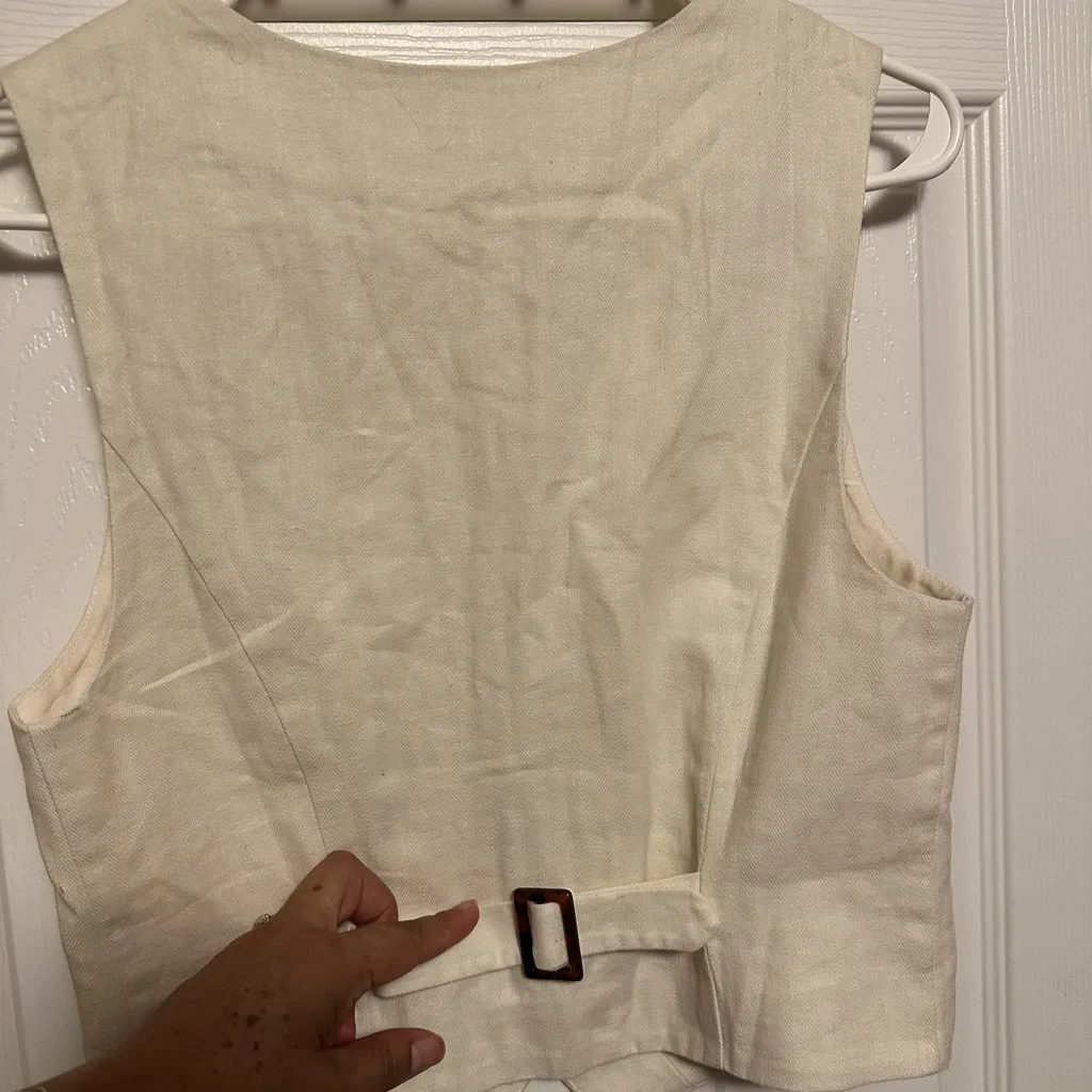 l*space L* Cream Button-Front Blouse - Image 5