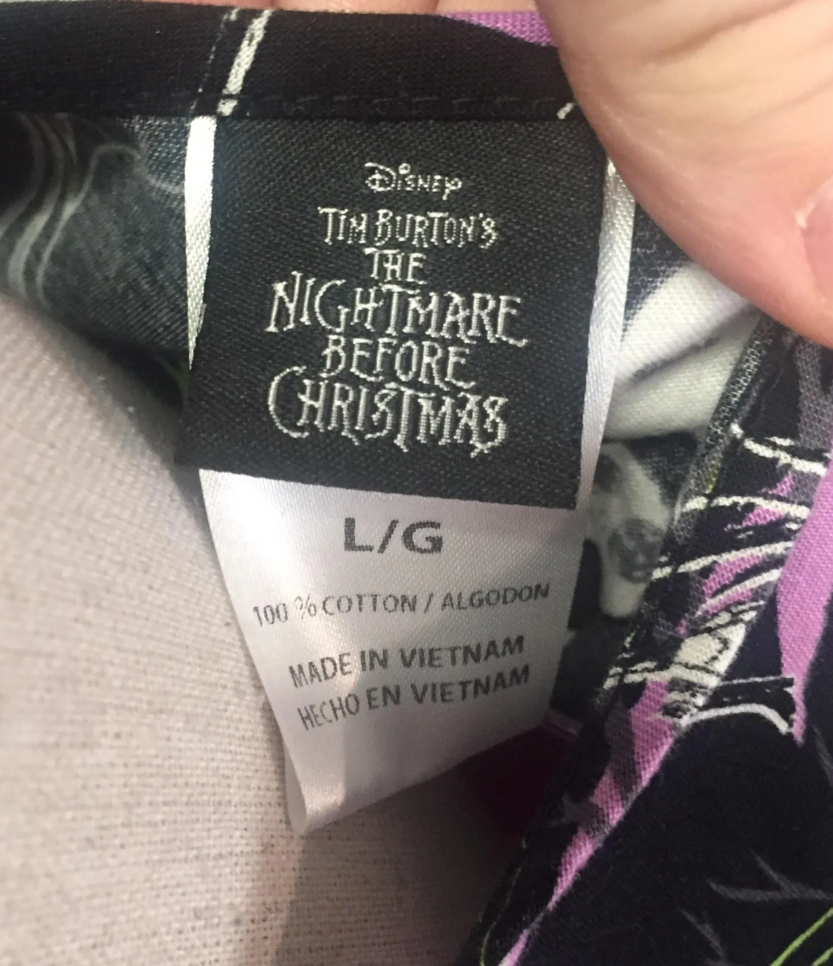 Nightmare Before Christmas Scrub Top Size Large Black - Image 4