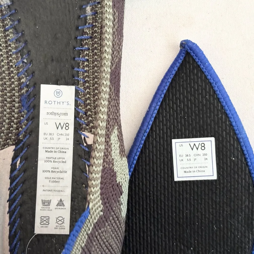 Rothy's the Point Ballet Flats in Olive Green Camo - Image 7