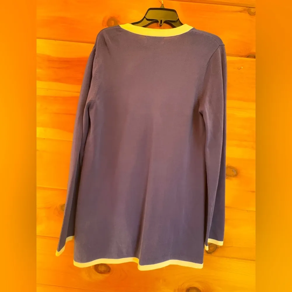 Bloomingdale’s Blue Rayon Knit Front Button Cardigan Women’s Medium. - Image 8