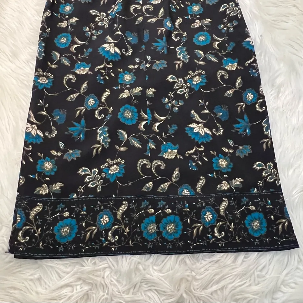 Briggs Midi Skirt Black Floral Side Slits - Image 8