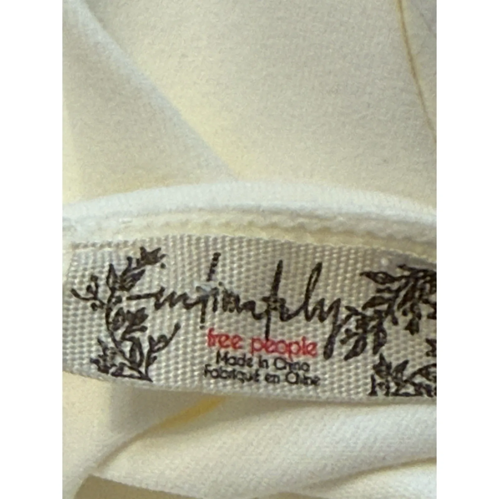 FREE PEOPLE WOMENS SIZE M‎ DUO CAMI CORSET LONG SLEEVE STRETCH TEE IVORY - Image 6