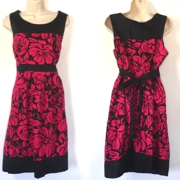 Motherhood maternity black and pink floral dress size small - Image 3