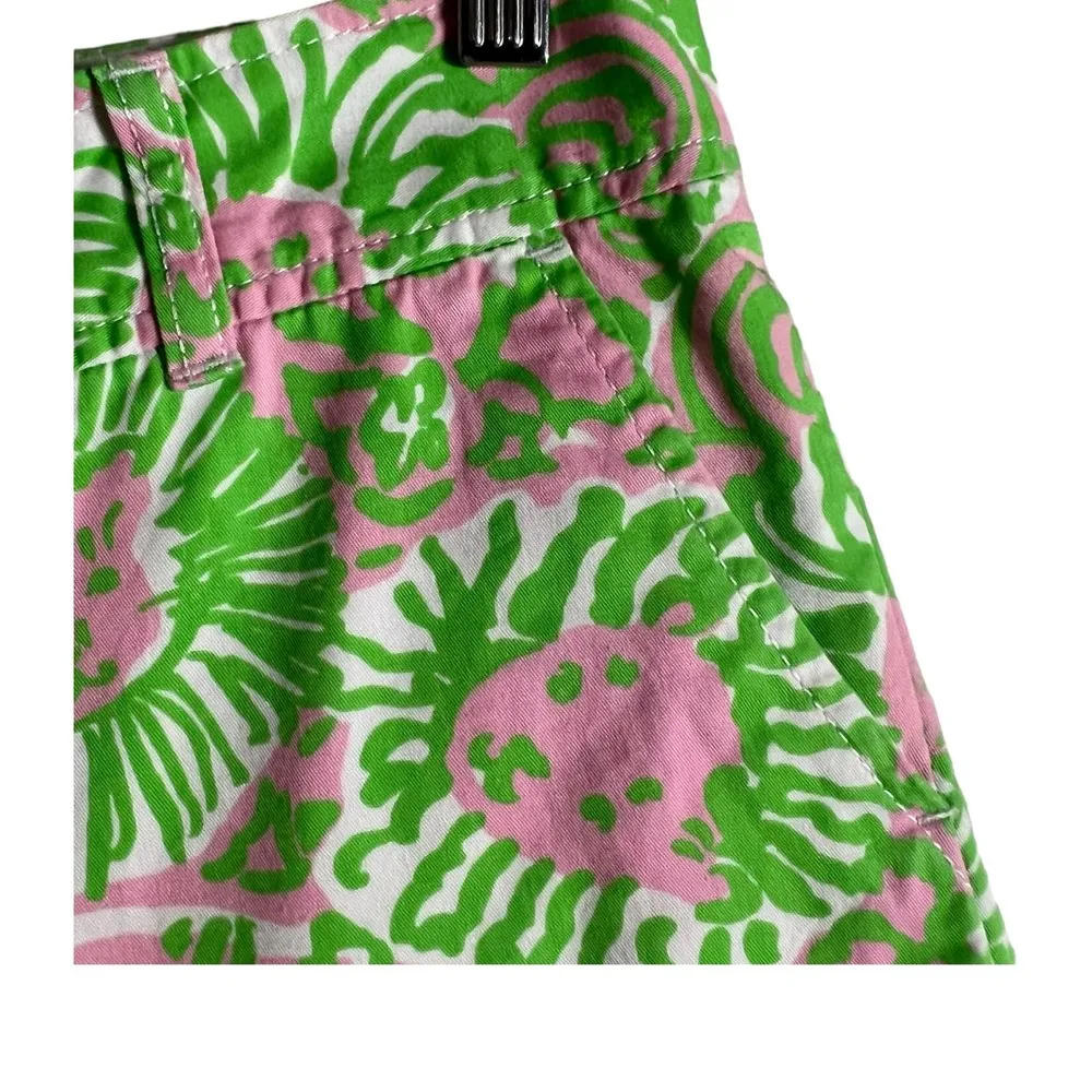 Lilly Pulitzer Callahan Green Pink Sunnyside Lion Print Shorts Size 4 - Image 3