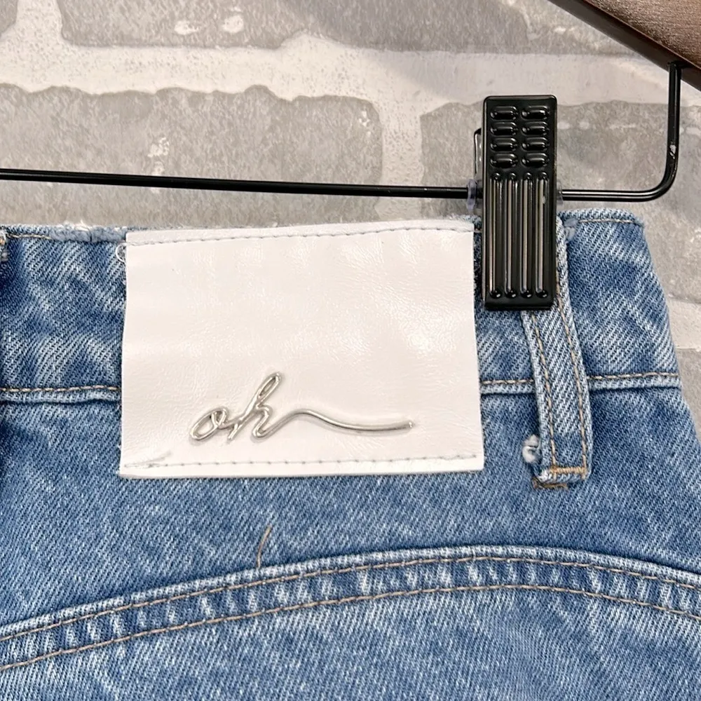 OH POLLY JEANS | WOMENS SIZE 4 | HIGH WAISTED | RAW HEM | WIDE LEG - Image 5