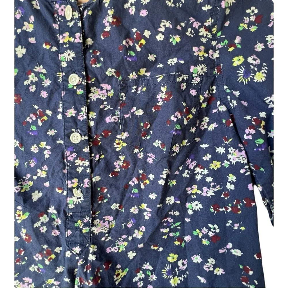 Women's VINTAGE blouse floral purple 3/4 sleeve Crewcuts J.crew U.K front button Size undefined - Image 4