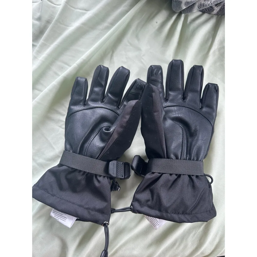 Scott Ultimate Pro Women's Snow Ski Hand Zip Faux Leather Palm Insulated Gloves Black - Image 3