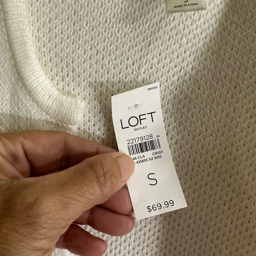 Loft Ivory Pink Navy Blue Long Cardigan - Size Small -‎ NWT - Image 7