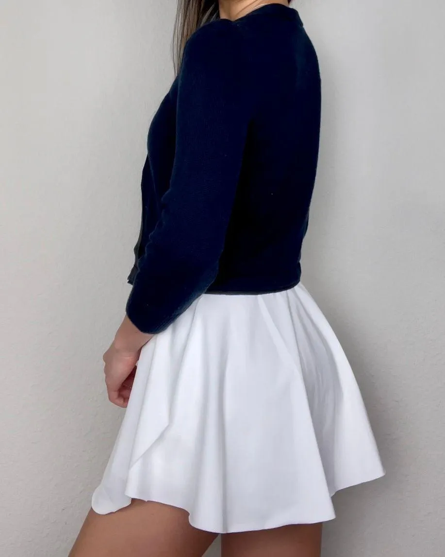 Elie Tahari Dark Navy Blue & Black Knit Hook & Eye Closure Three-Quarter-Sleeve Cardigan - Image 5