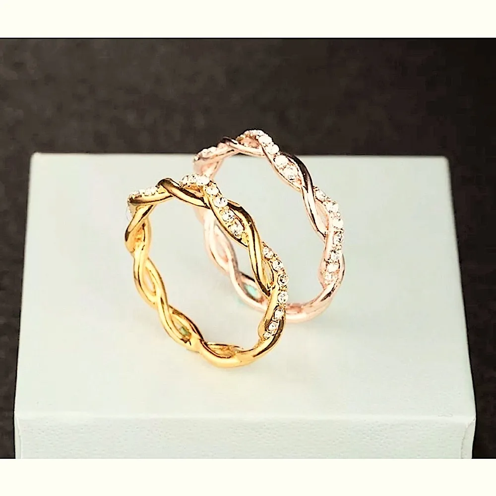 14k Gold Plated 925 Silver Simulated Diamond Eternity‎ Stacking Ring, Size 7 - Image 12