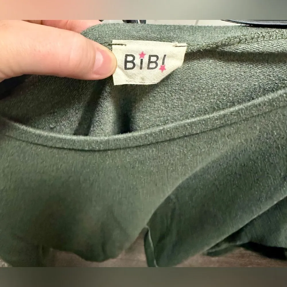 BiBi Back Tie Crewneck Sweatshirt. Size: Large. Green. Woman's. (4) Green - Image 3