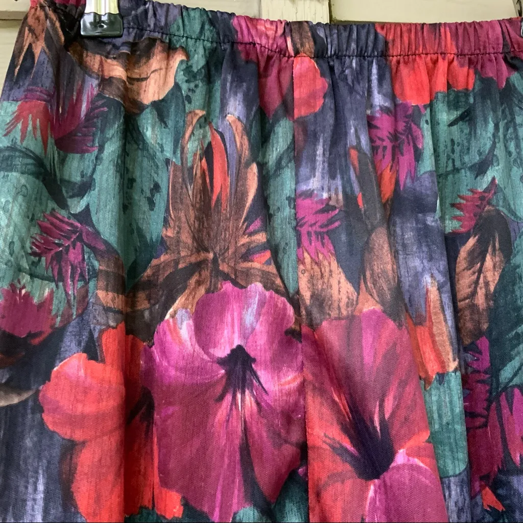 VINTAGE Layered Ruffle Skirt‎ Jewel Tones Elastic Purple Size XS - Image 3