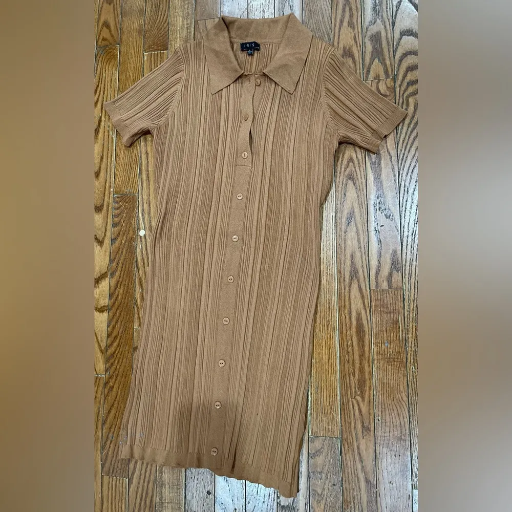 Iris  Tan Ribbed Knitwear - Image 4