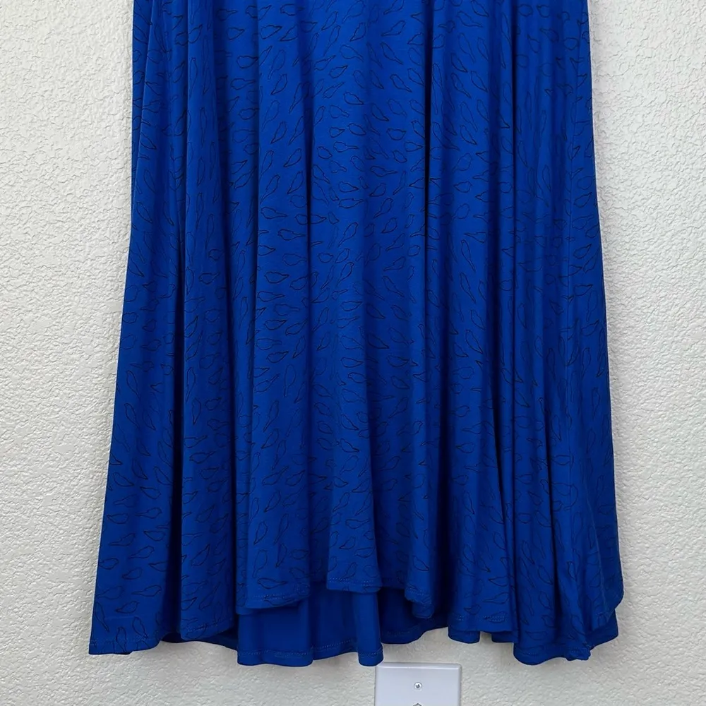 Torrid Blue Soft Stretch Quirky Bird Print Surplice V-neck Skater Dress, Size 3X - Image 8