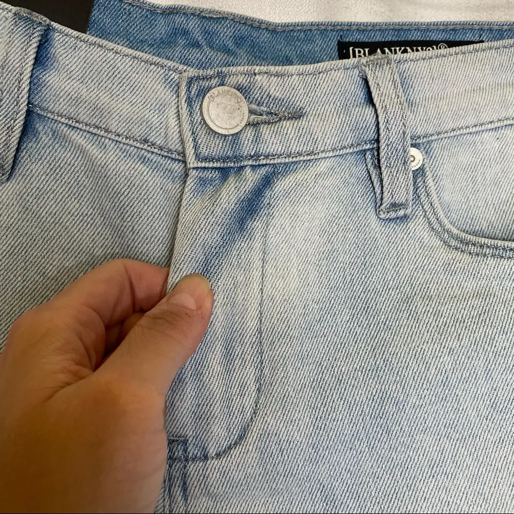 Blank NYC Raw Hem The Fulton Denim Roll Up Shorts in Blue Steel size 28 🆕 - Image 14