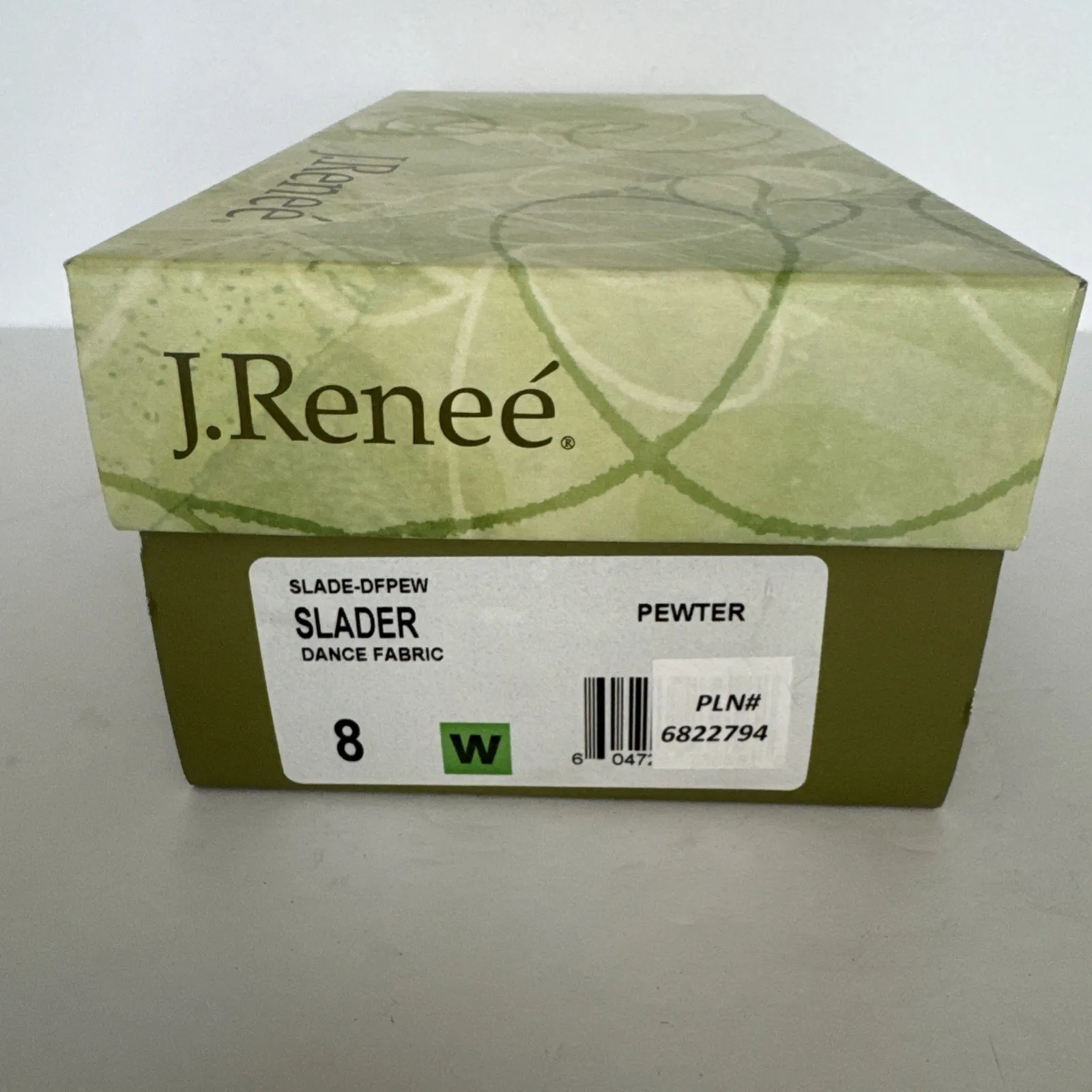 J Renee Heels Slader Dance Fabric Shimmery Pewter Kitten Heels Sling Back‎ 8 W Silver - Image 10