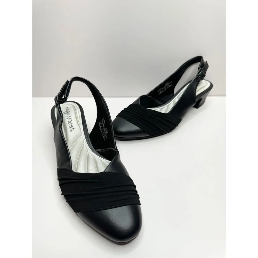 Easy Street Pumps‎ Womens Size 6.5 Black Slingback Block Heel Casual - Image 4